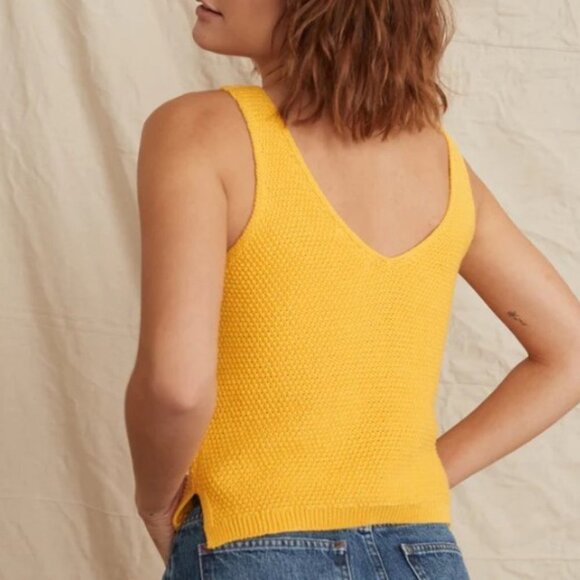 MARINE Layer Finley Sweater Tank in Buttercup Size Large - Picture 2 of 7